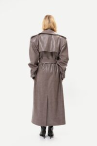 Faux Leather Trench Coat - Image 4
