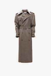 Faux Leather Trench Coat - Image 2