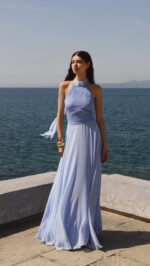 Halter φόρεμα με δαντέλα