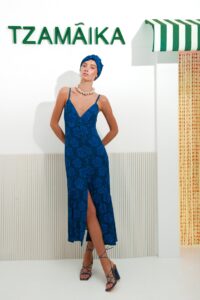 HIBISCUS DRESS BLUE - Image 2