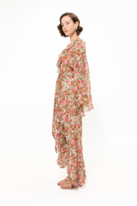 Pink Floral Ruffled Kimono - Image 3
