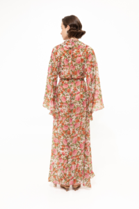 Pink Floral Ruffled Kimono - Image 4