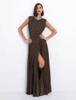 Lurex μάξι φόρεμα με ανοιχτή πλάτη