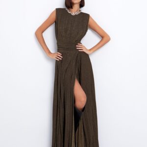 Lurex μάξι φόρεμα με ανοιχτή πλάτη
