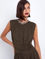 Lurex μάξι φόρεμα με ανοιχτή πλάτη - Image 2