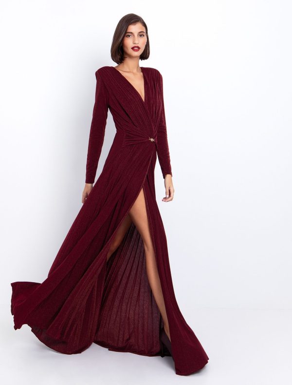 Lurex maxi φόρεμα με αγκράφα - Image 2