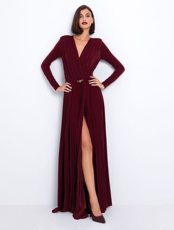 Lurex maxi φόρεμα με αγκράφα - Image 3