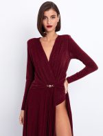 Lurex maxi φόρεμα με αγκράφα - Image 4