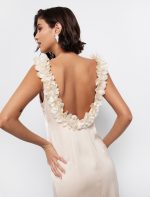 Satin φόρεμα με 3dβολάν