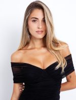 Tulle φόρεμα με σούρες black - Image 3