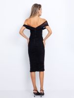 Tulle φόρεμα με σούρες black - Image 2