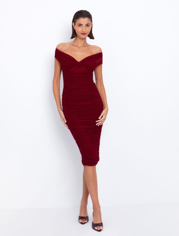 Tulle φόρεμα με σούρες - Image 1