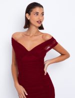 Tulle φόρεμα με σούρες - Image 4