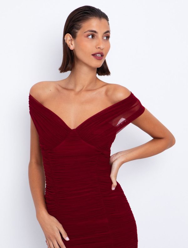 Tulle φόρεμα με σούρες - Image 4