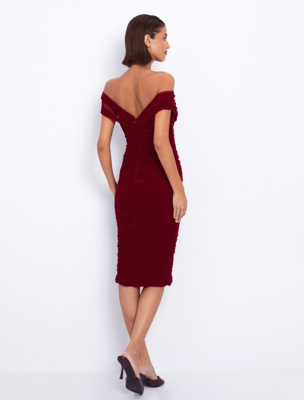 Tulle φόρεμα με σούρες - Image 3