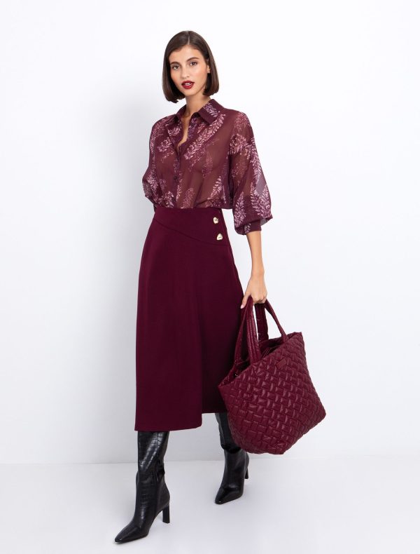 Midi φούστα με κουμπιά - Image 1