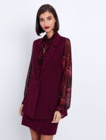 Mid length γιλέκο σε ίσια γραμμή μπορντώ - Image 3