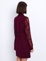 Mid length γιλέκο σε ίσια γραμμή μπορντώ - Image 2