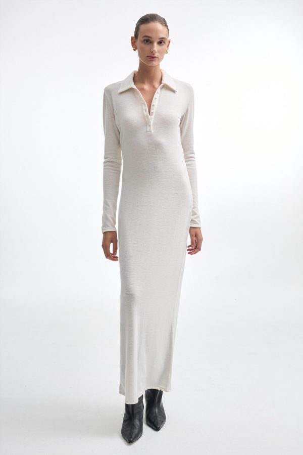 WHITNEY LONG SLEEVE DRESS WHITE - Image 4