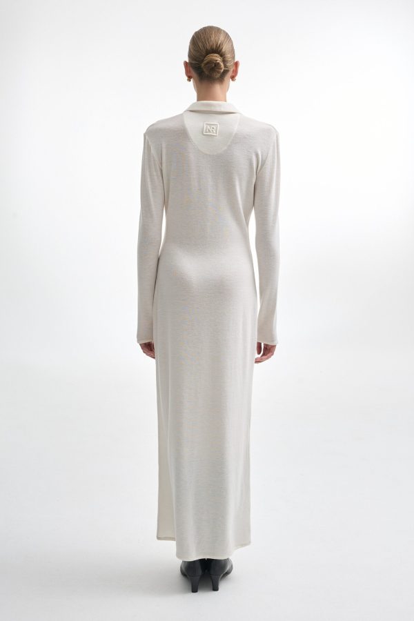 WHITNEY LONG SLEEVE DRESS WHITE - Image 3