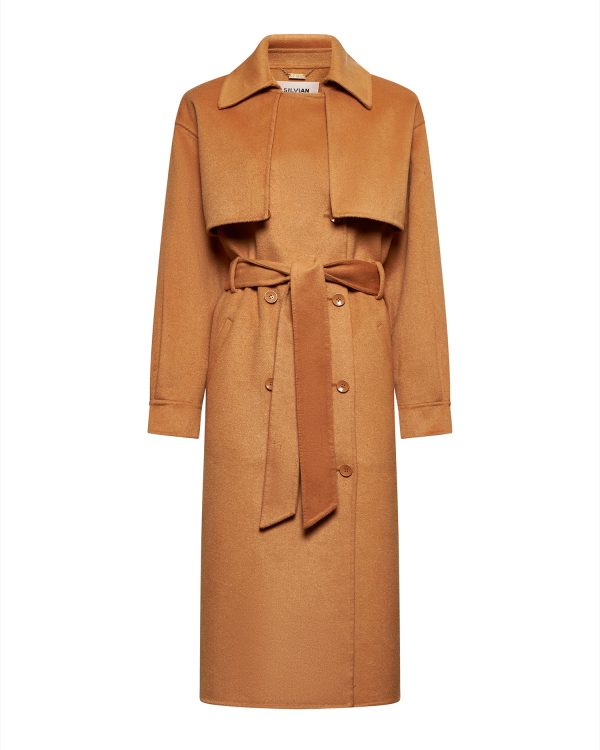 TRENCH COAT WITH FLAP AND BELT - Image 4