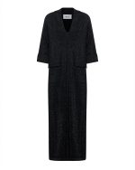 LONG DRESS WITH MICRO-LUREX AND V-NECK