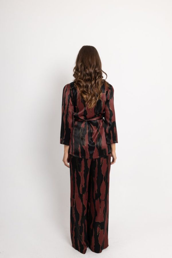 Σετ κρουαζέ με χρυσές λεπτομέρειες μπορντώ - Image 2