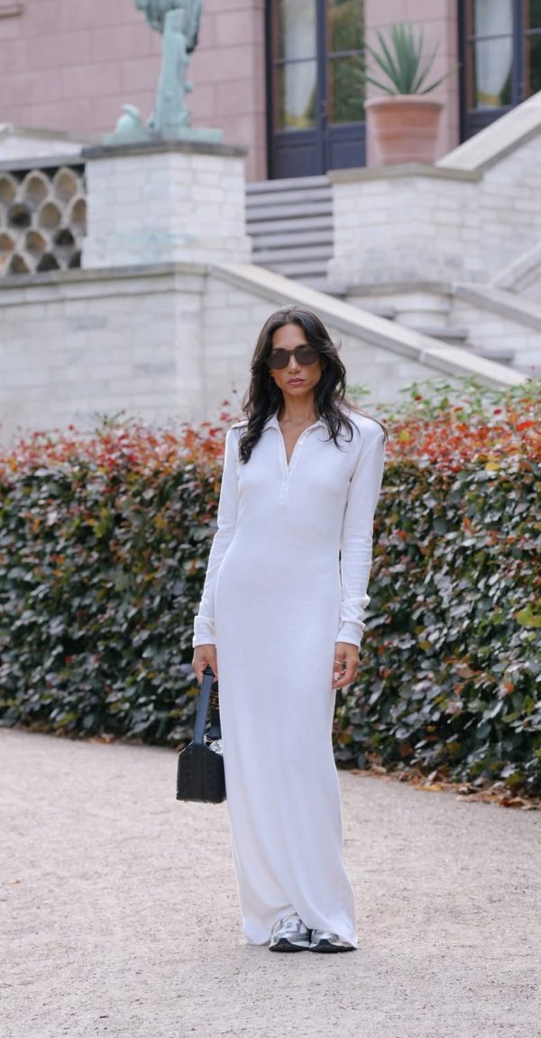 WHITNEY LONG SLEEVE DRESS WHITE - Image 1