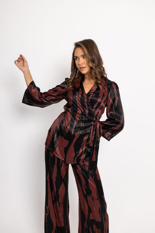 Σετ κρουαζέ με χρυσές λεπτομέρειες μπορντώ - Image 5