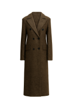 LONG DOUBLE-BREASTED COAT Brown