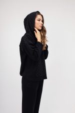 Σετ Φούτερ-Μπλούζα μαυρη με strass με παντελόνι - Image 4