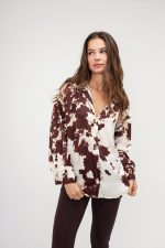 Πουκάμισο μπεζ με animal print σχέδιο