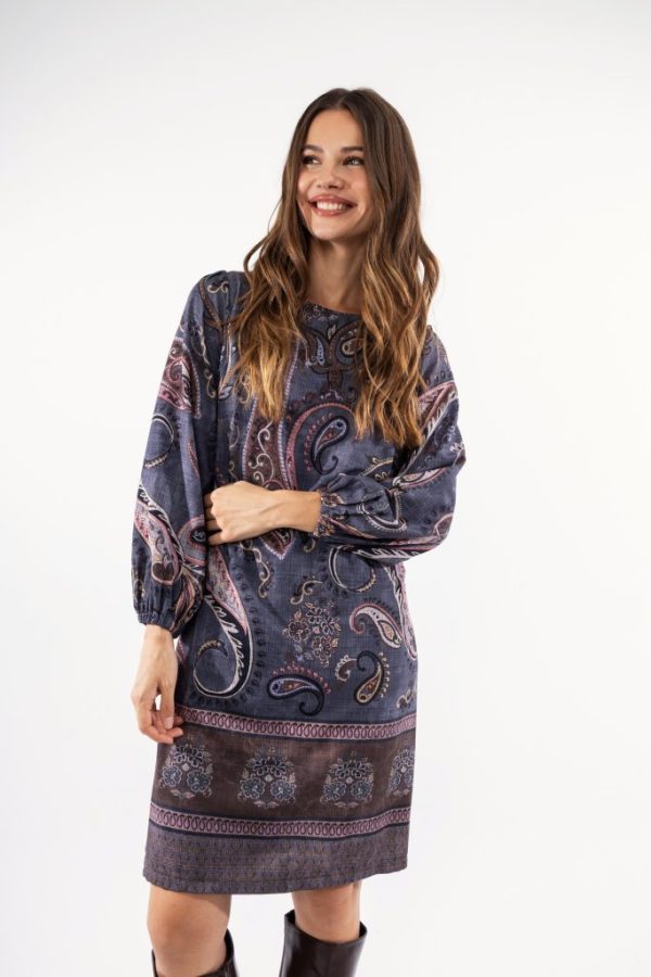 Φόρεμα midi με λαχούρια γκρι - Image 4