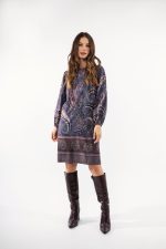 Φόρεμα midi με λαχούρια γκρι - Image 3