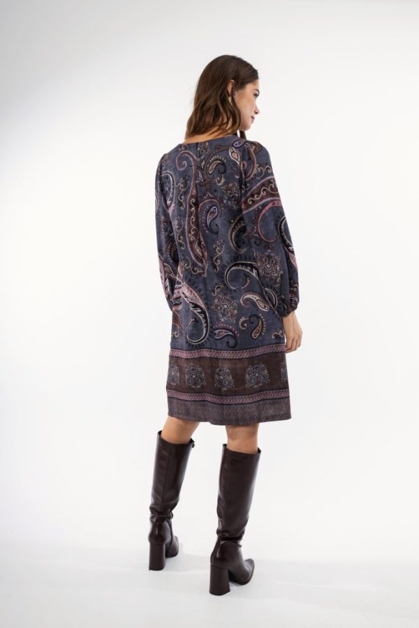 Φόρεμα midi με λαχούρια γκρι - Image 2