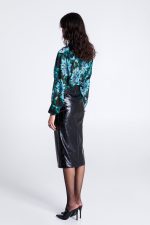 BLACK CROCO MIDI SKIRT - Image 2