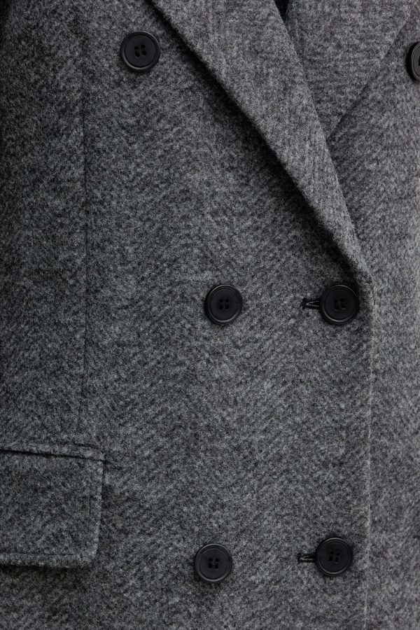 LONG DOUBLE-BREASTED COAT Grey - Image 2