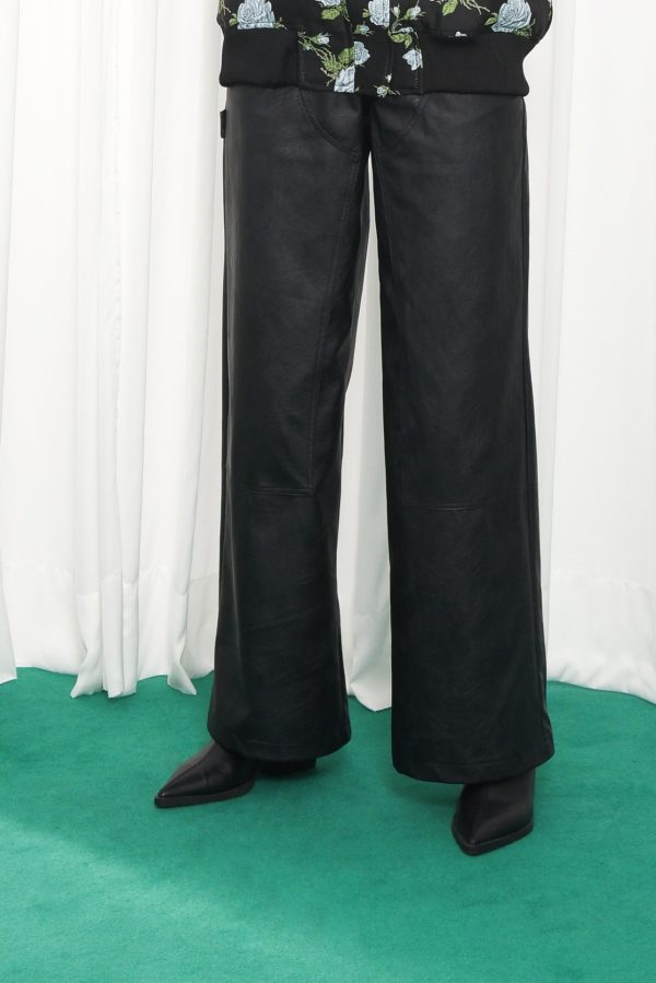 PURPOSE FAUX LEATHER PANTS BLACK - Image 3
