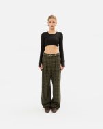 OLIVE CHEQUERED PANTS