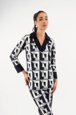 Σετ με γεωμετρικό μοτίβο μαύρο