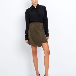 Wrap φούστα σουέντ