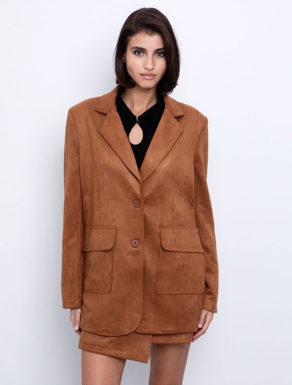 Σουέντ σακάκι με τσέπες - Image 4
