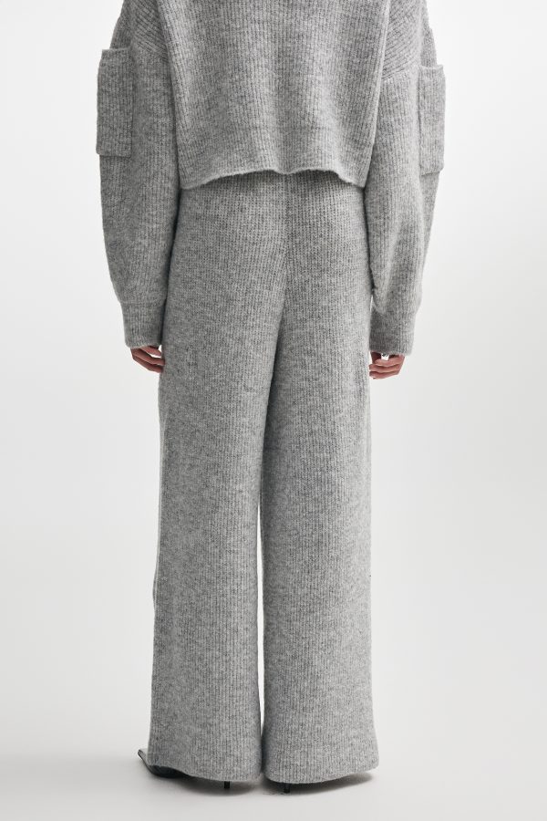 DONNA KNITTED TROUSERS GREY - Image 2