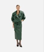 ALPINE GREEN FAUX LEATHER SKIRT