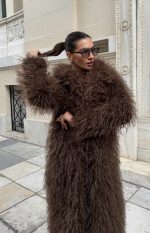 Oversized γούνα με γιακά