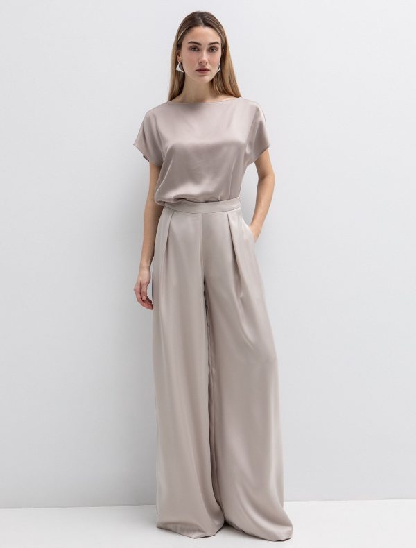 Σατινέ μπλούζα ντραπέ - Image 2