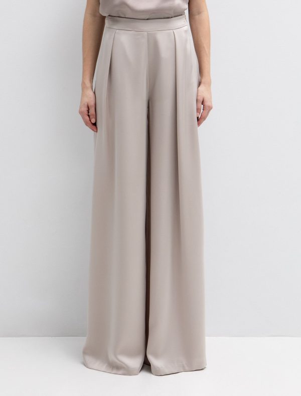 Σατινέ παντελόνα με πιέτες - Image 3