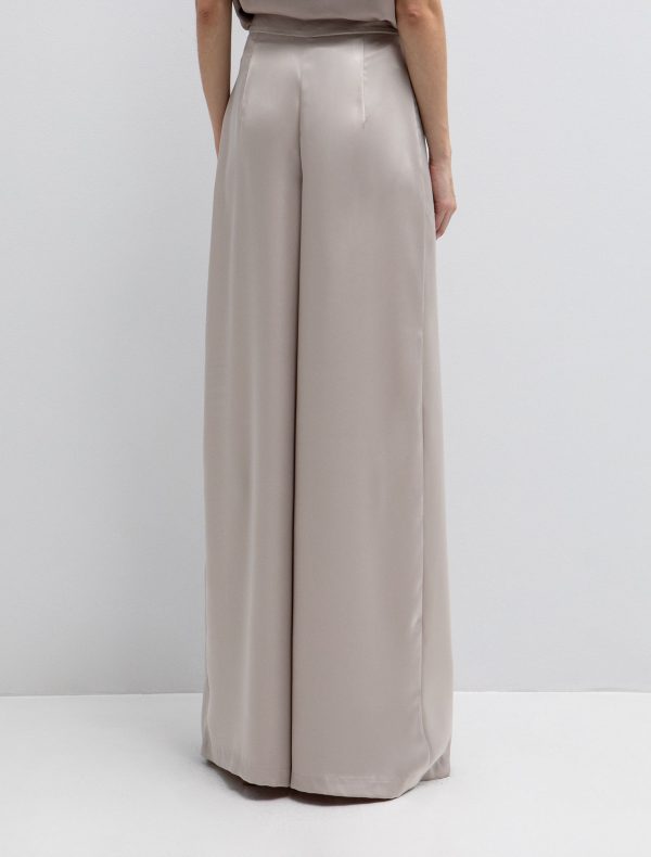 Σατινέ παντελόνα με πιέτες - Image 2