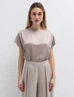 Σατινέ μπλούζα ντραπέ