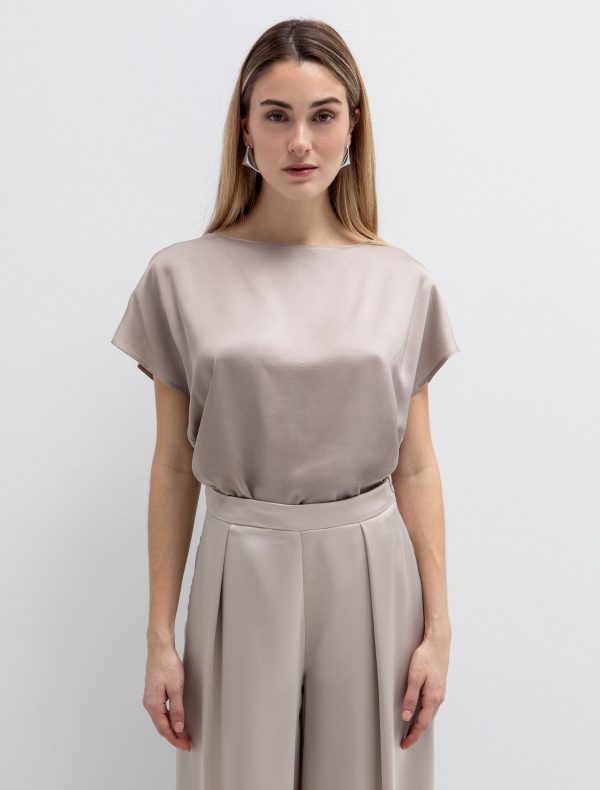 Σατινέ μπλούζα ντραπέ - Image 1